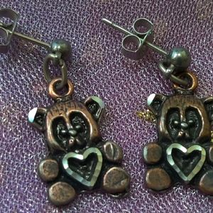 Silver and Copper Tone Post Earrings